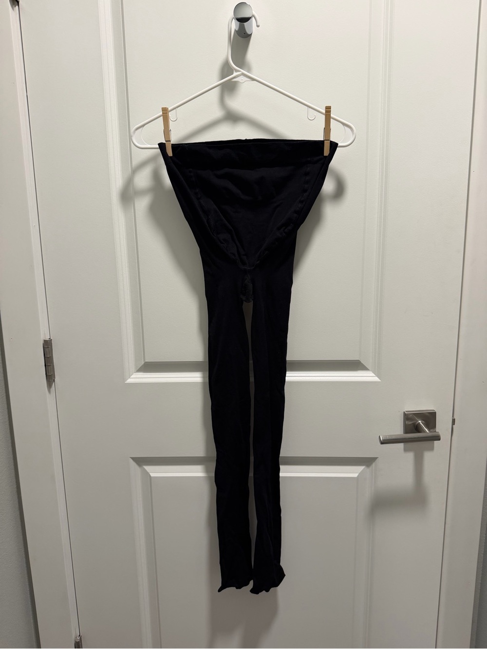 Black Full-Length Maternity Leggings with Over-Belly Panel